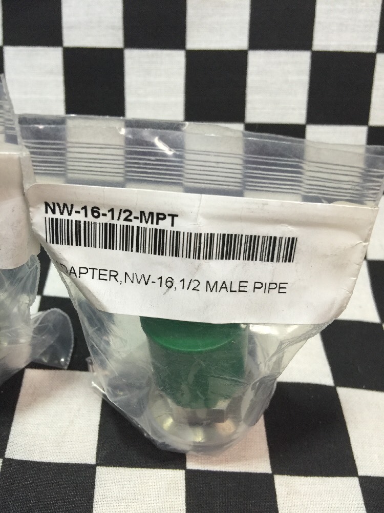 Lot Of 2, Nor-Cal Adapter NW-16 X 1/2″ NPT, NW-16-1/2-MPT, Shipsameday #1542P1