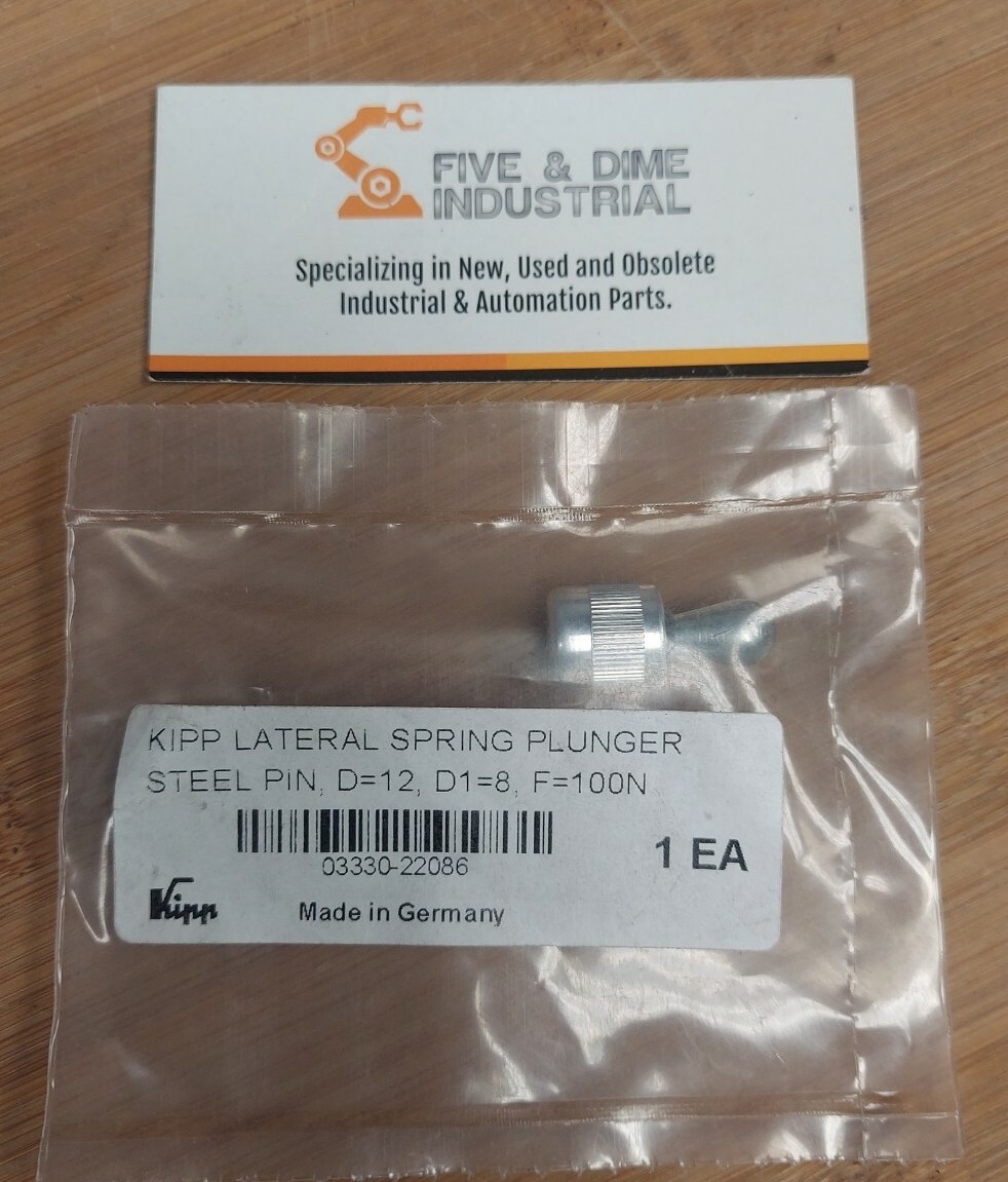 KIPP Lateral Spring Plunger Steel Pin D=12 D1=8, F=100N (YE157)