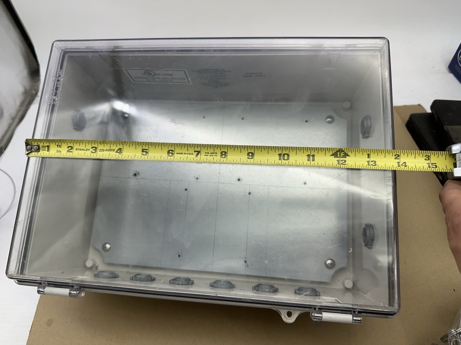 Bud Industries NBB-10273 Light Gray Style B Plastic Indoor Box with Clear Door