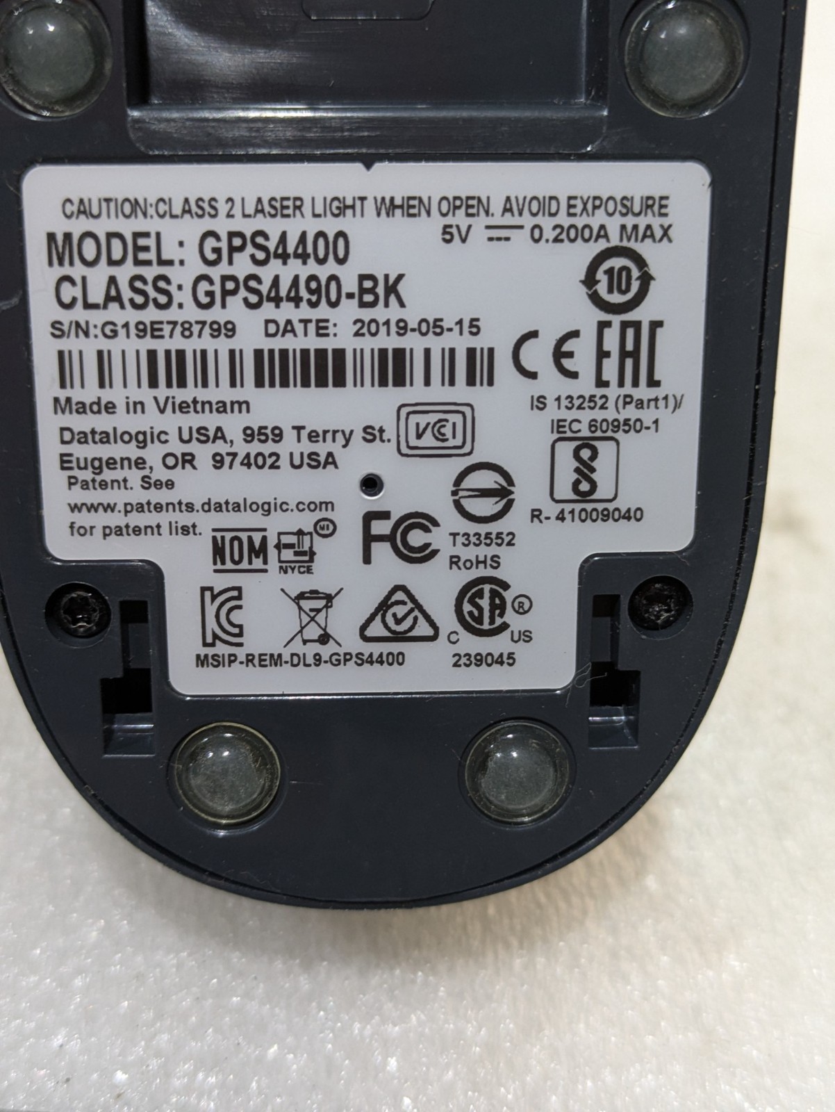 Datalogic Gryphon GPS4400 2D Barcode Scanner Presentation Reader Industrial