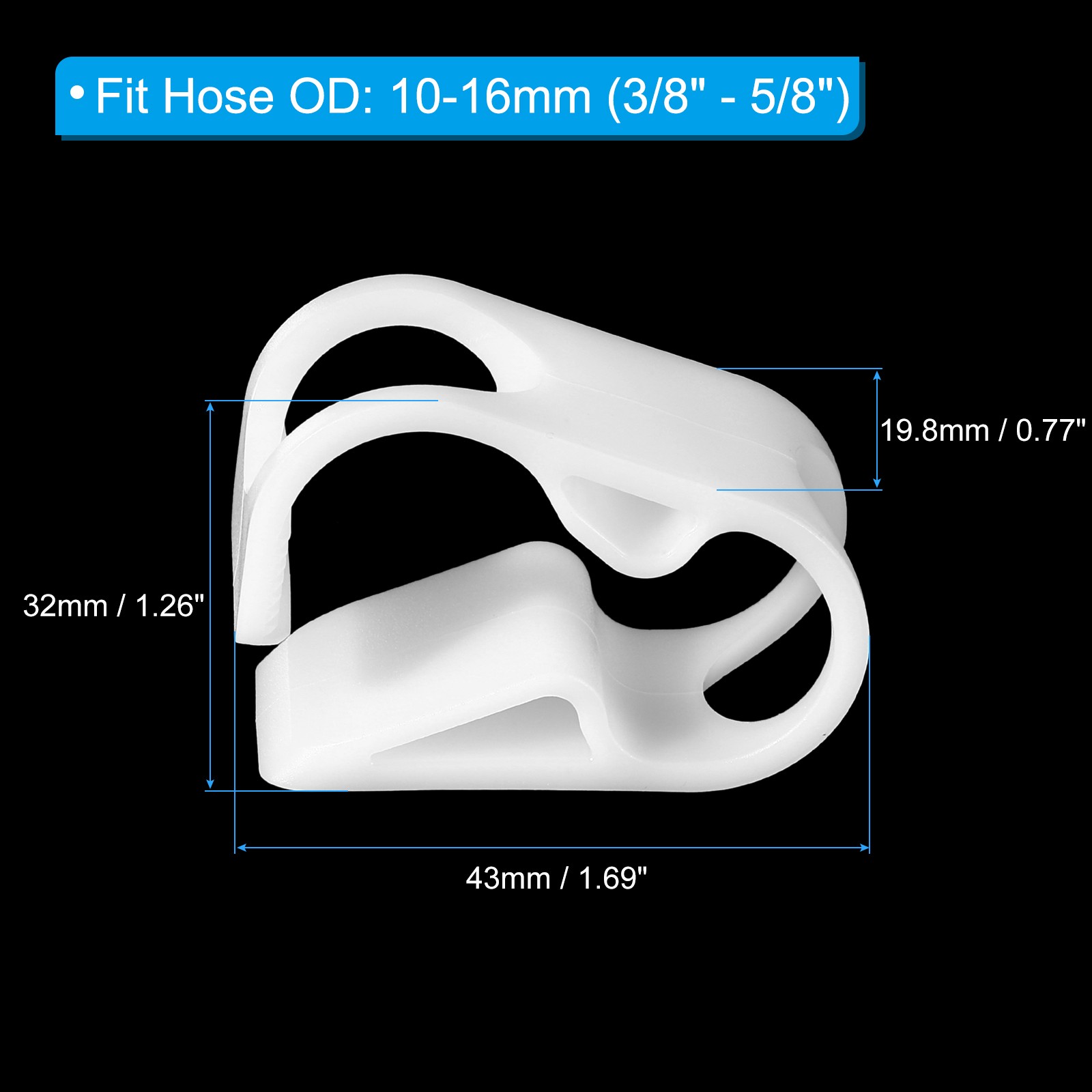 Plastic Tube Clamps 2Pcs 3/8″ – 5/8″ Tube OD Flow Control Hose Clamps White