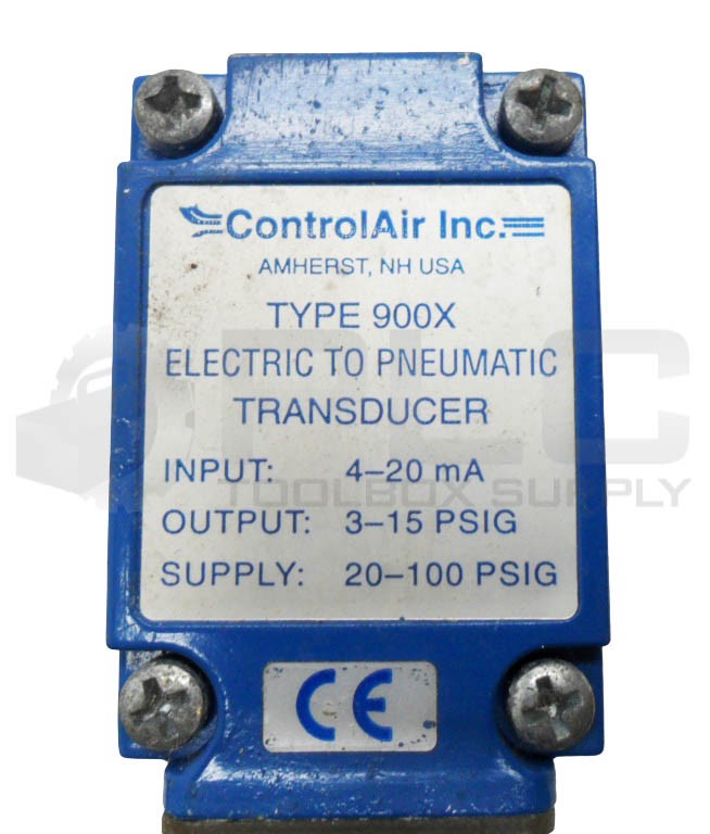 CONTROL AIR INC 900X ELECTRIC TO PNEUMATIC TRANSDUCER 20-100PSIG