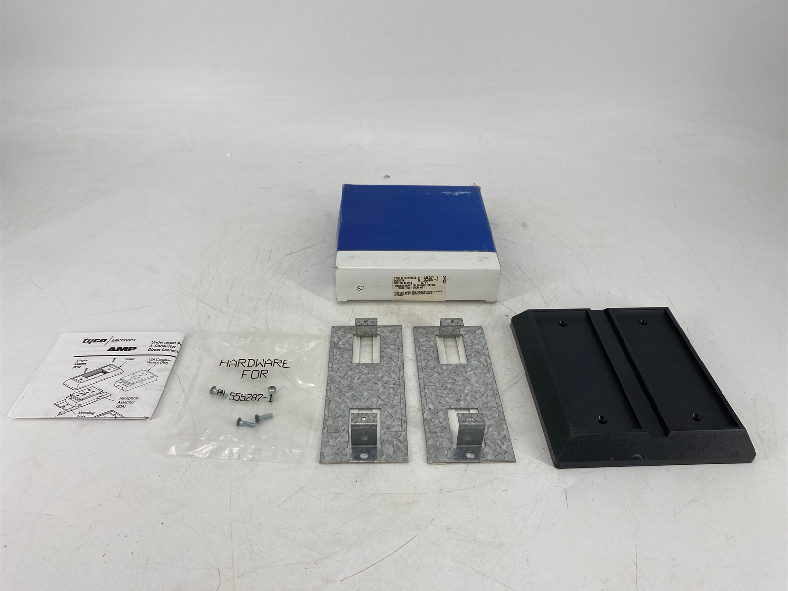 Tyco Electronics 555287-1 Undercarpet Telephone System Dual Tele Floor Kit