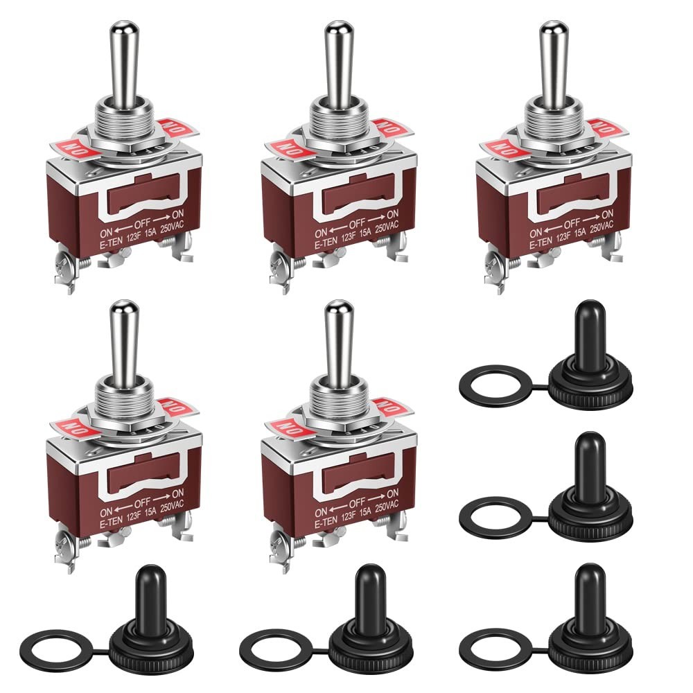 5PCS Waterproof Toggle Switch SPDT 3 Way 30A 12V DC Marine Car Boat ON Off