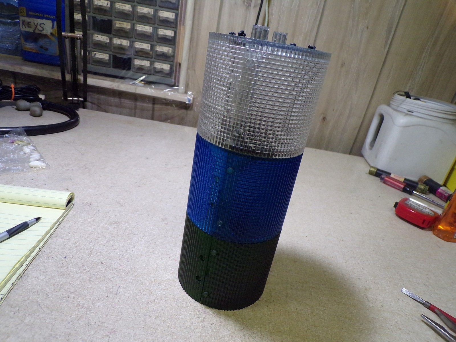 Federal Signal Flashing 4N43 Beacon Light Green Blue Clear Stack 8107184