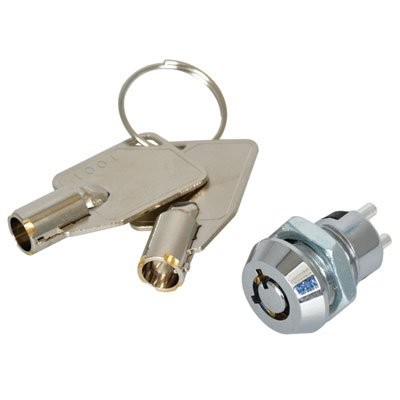 Jameco Valuepro S126-2 SPST Keylock Switch, Round, 0.91″ Length
