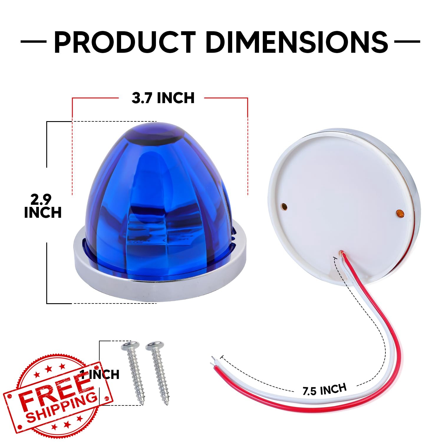 Ledvillage 5 Pcs Blue Watermelon LED Lights 12V Trucks Trailers