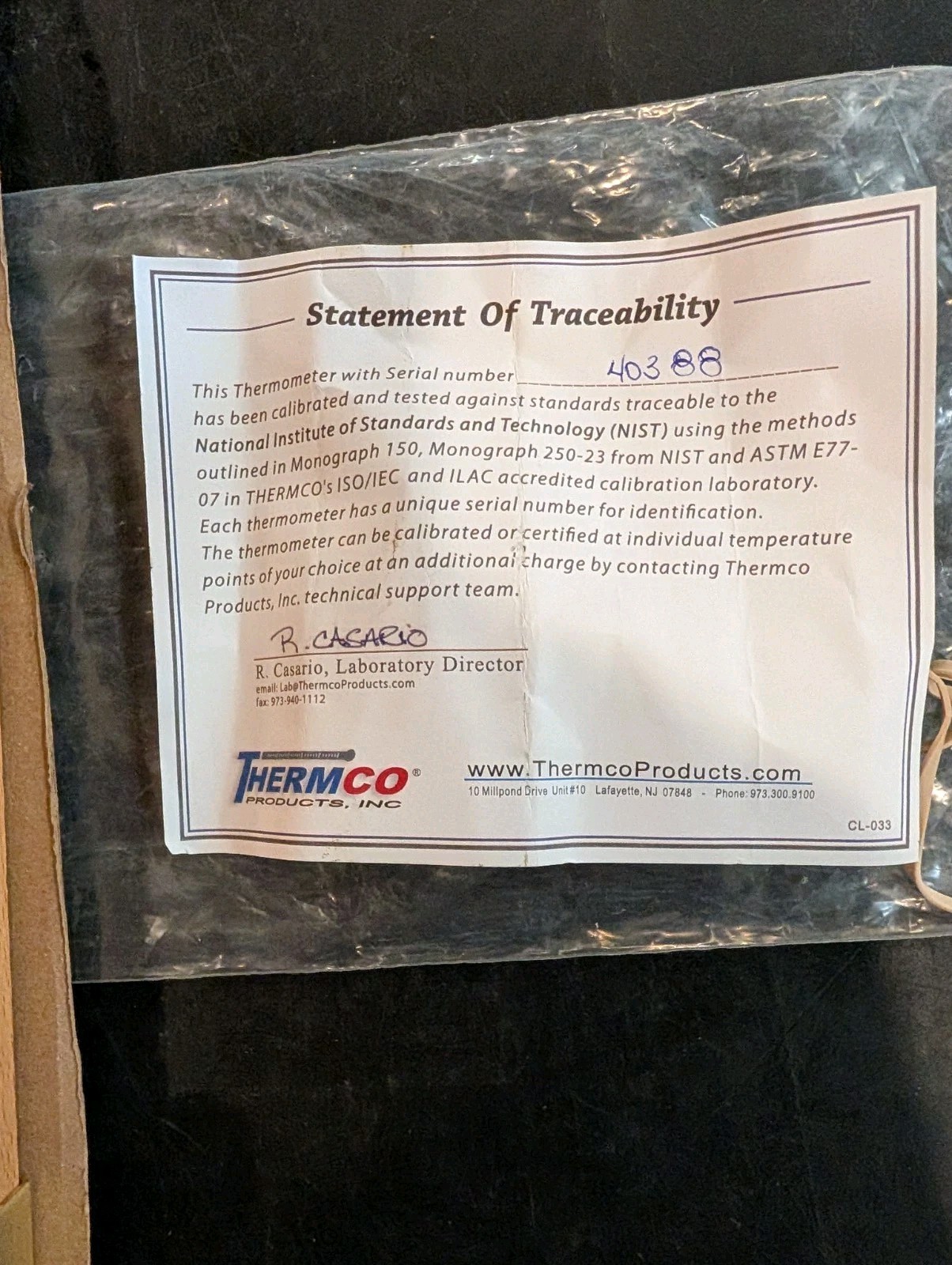 Thermco Acc272wb2s Thermometer, 0 To 180Deg.F, S59f Astm