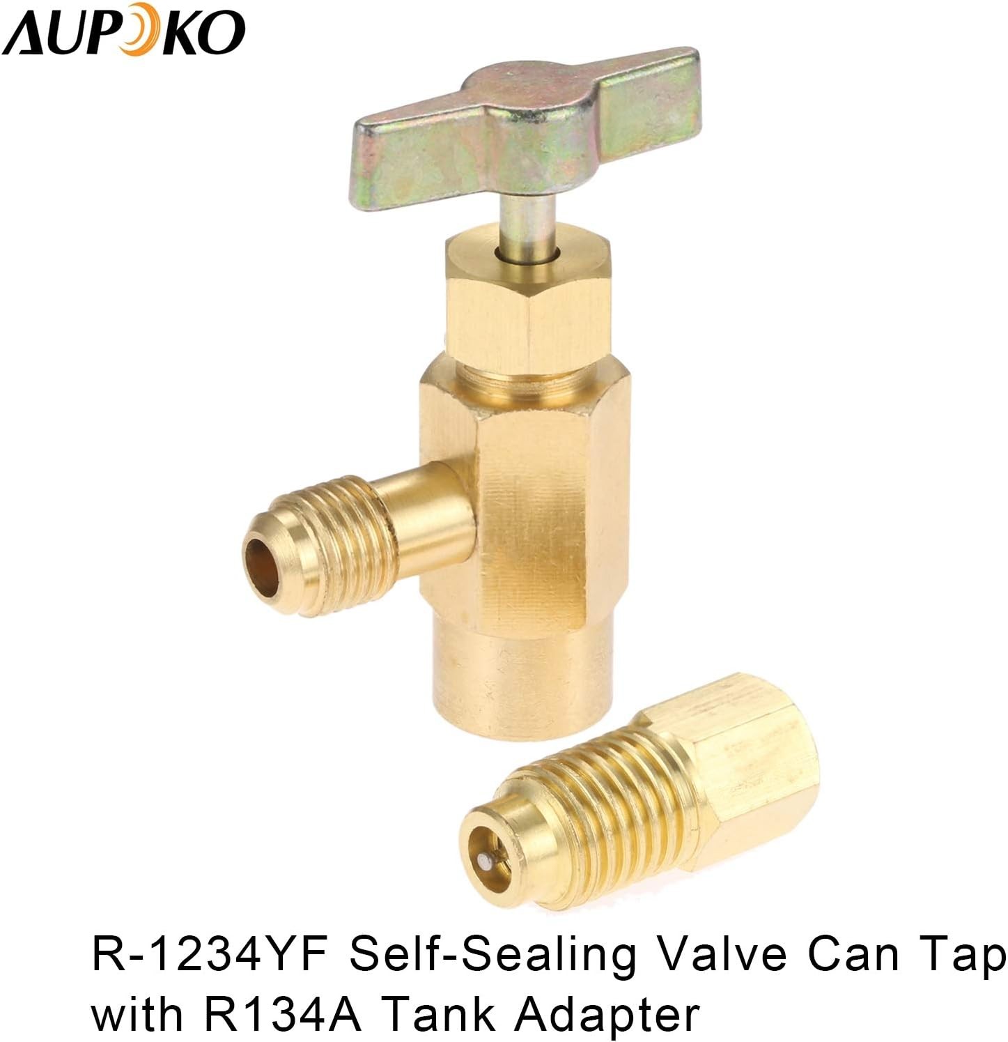 R1234YF Self-Sealing Can Tap with R134A Tank Adapter, 1/2’’ to 1/4’’ SAE Refrige