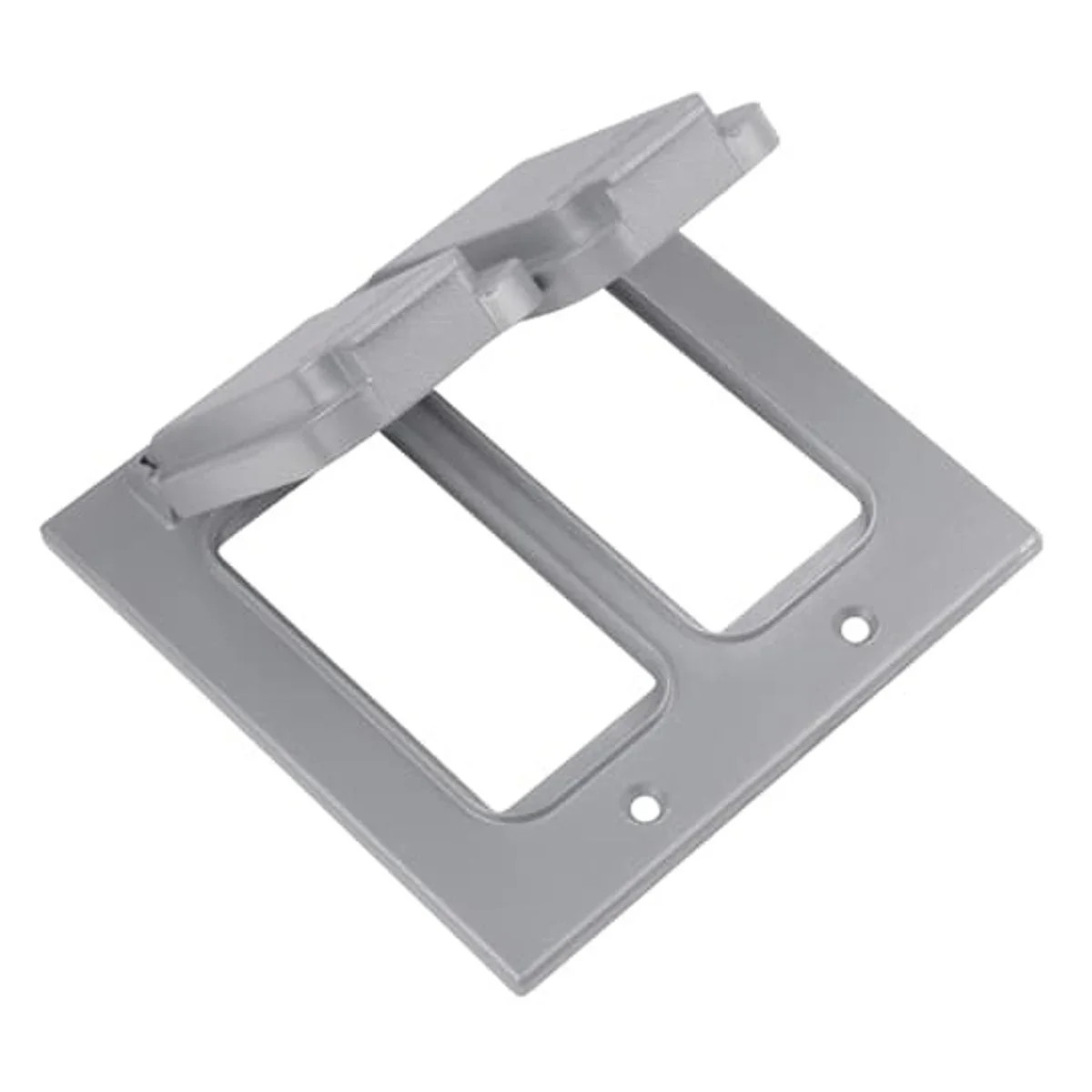 Legrand Red Dot 2CCG Weatherproof Receptacle Cover, Silver Zinc Alloy, 2 GFI