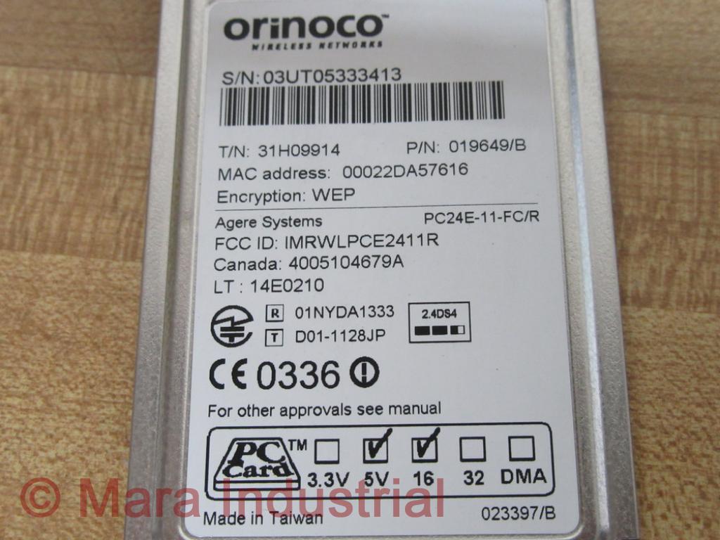 Orinoco PC24E-11-FC/R PC Card PC24E11FCR
