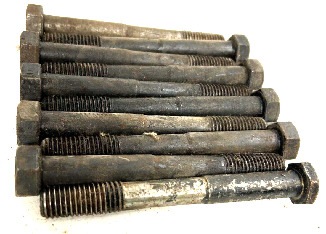 UNBRANDED HEX HEAD BOLTS 9/16″-12 X 1-1/4″ THREAD STEEL ( LOT OF 10 )