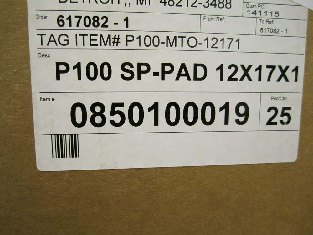 Part P100-MTO-12171 Filter Airguard (Pack of 25)