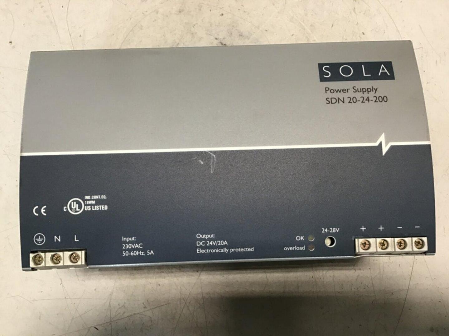SOLA ELECTRIC Power Supply SDN20-24-200 Used #144460