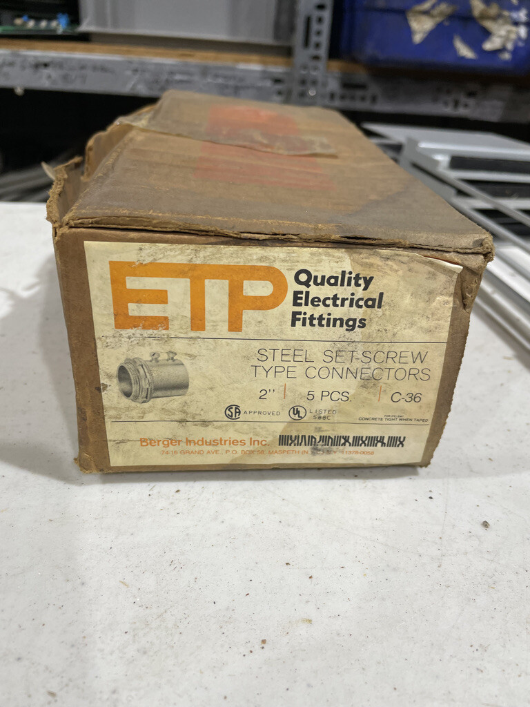 BOX OF 6 ETP C-36 2″ ZINC DIE CAST SET SCREW CONNECTOR EMT CONDUIT TO BOX W474