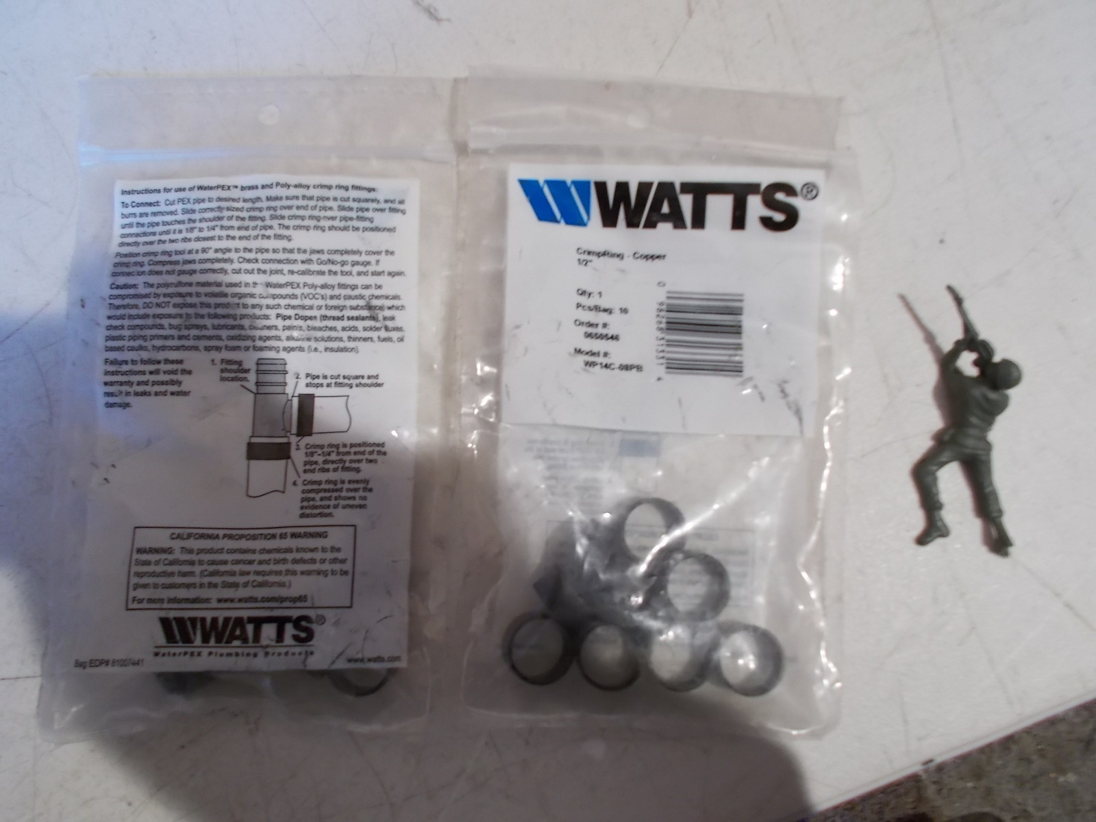 NEW Watts WP214C-08PB Copper 1/2″ Crimp Rings, Lot of 20 Total *FREE SHIPPING*
