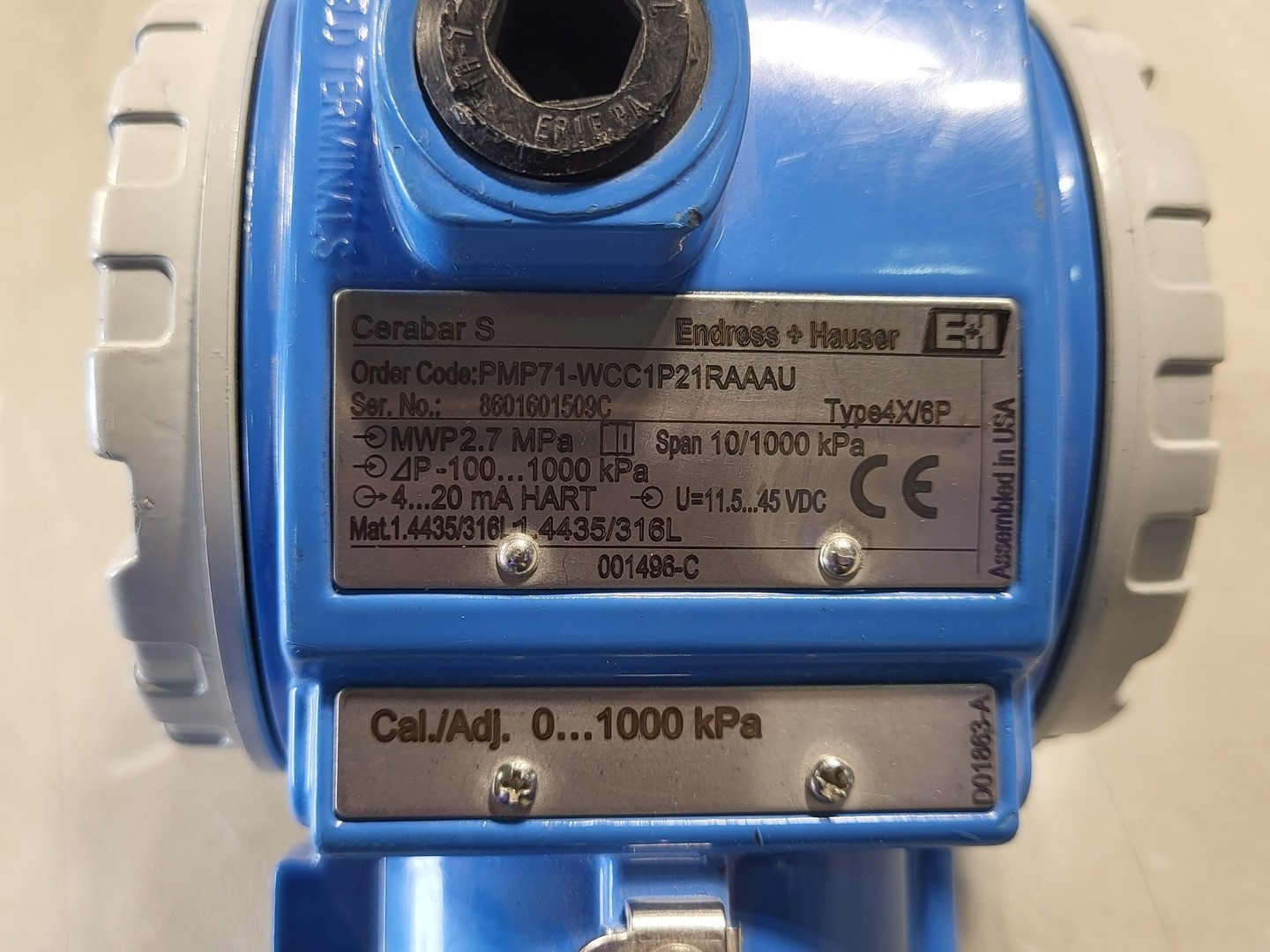SURPLUS NEW ENDRESS+HAUSER PMP71-WCC1P21RAAAU Cerabar-S Digital Pressure