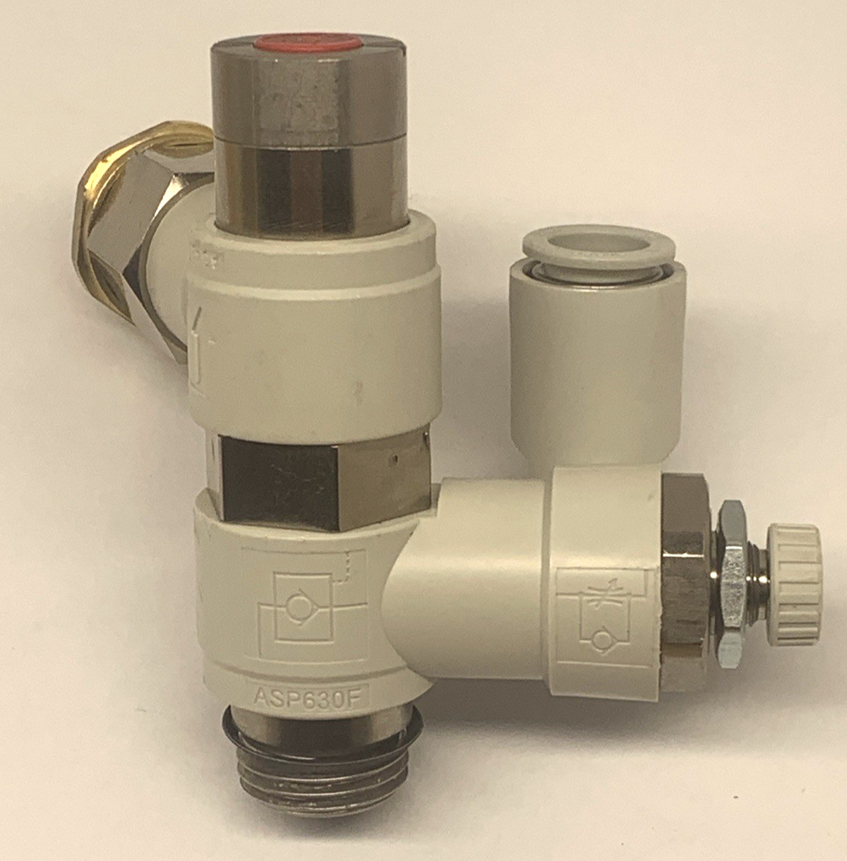 SMC ASP630F-U04-12-X352 SPEED CONTROL VALVE w/MANUAL PILOT CHECK VALVE *NEW*