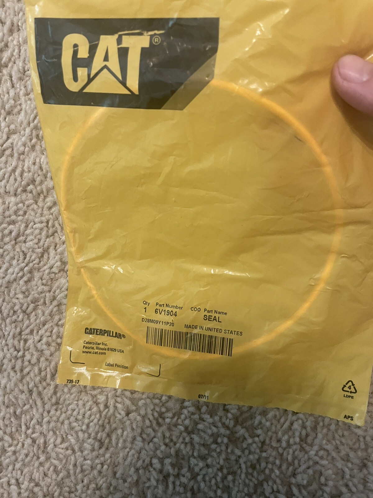 Pack Of 10 OEM CAT Caterpillar 3508 3612 Engine O-Ring Seal 6V-1904 6V1904