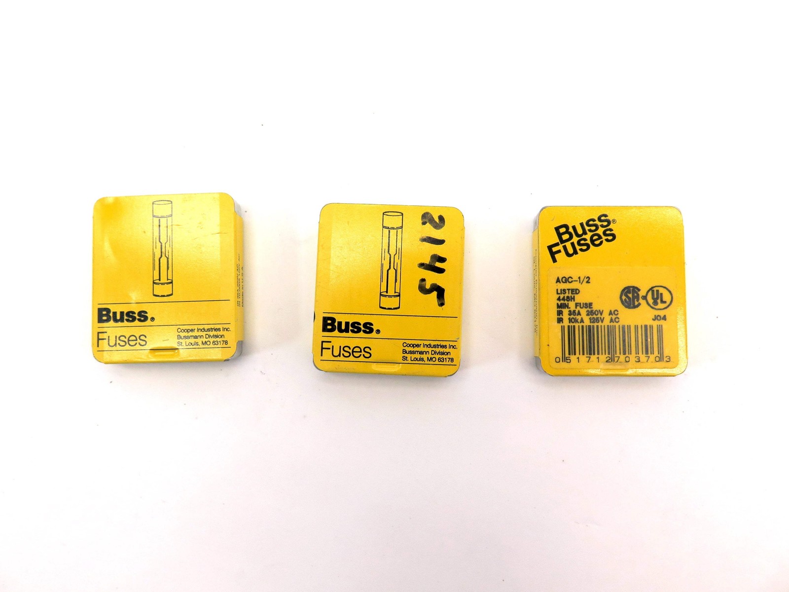 Buss Fuses AGC-1/2 448H Min Fuse 35A 250V AC LOT OF 15