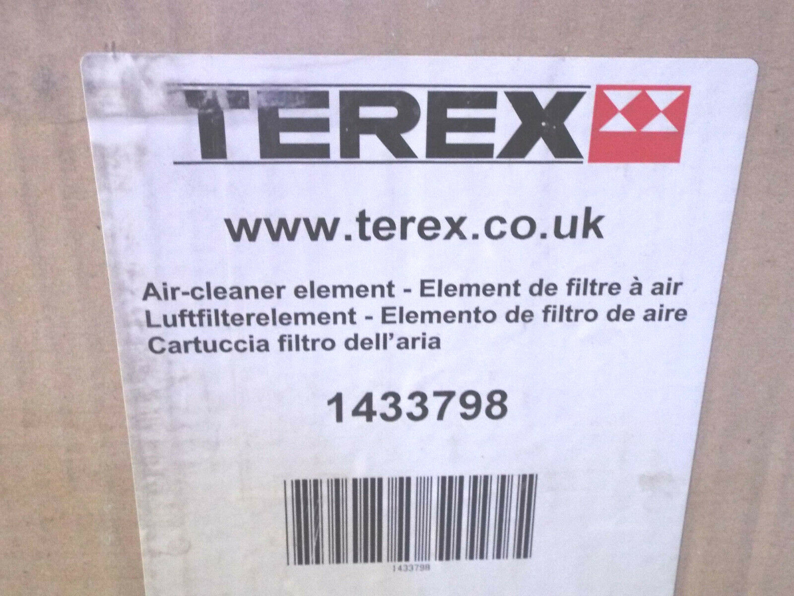 1 NEW TEREX 1433798 OUTER AIR CLEANER ELEMENT NIB ***MAKE OFFER***