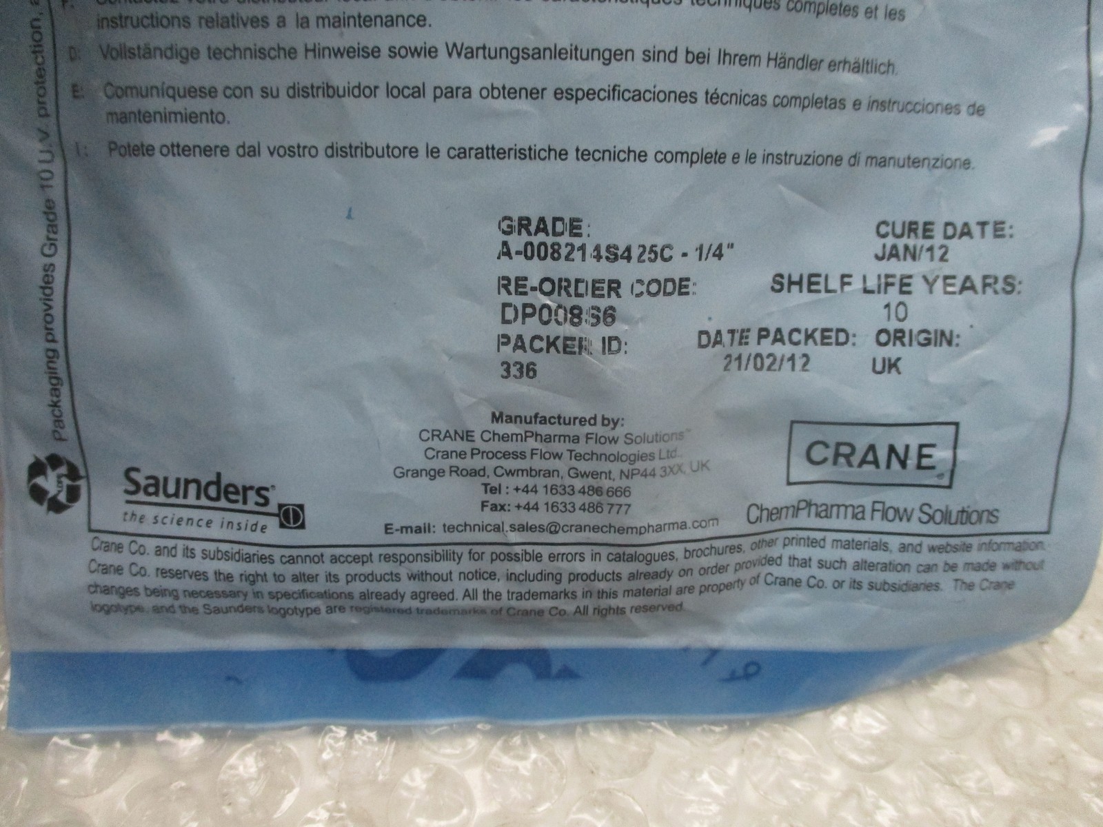 SAUNDERS DP008S6 DIAPHRAGM NSMP