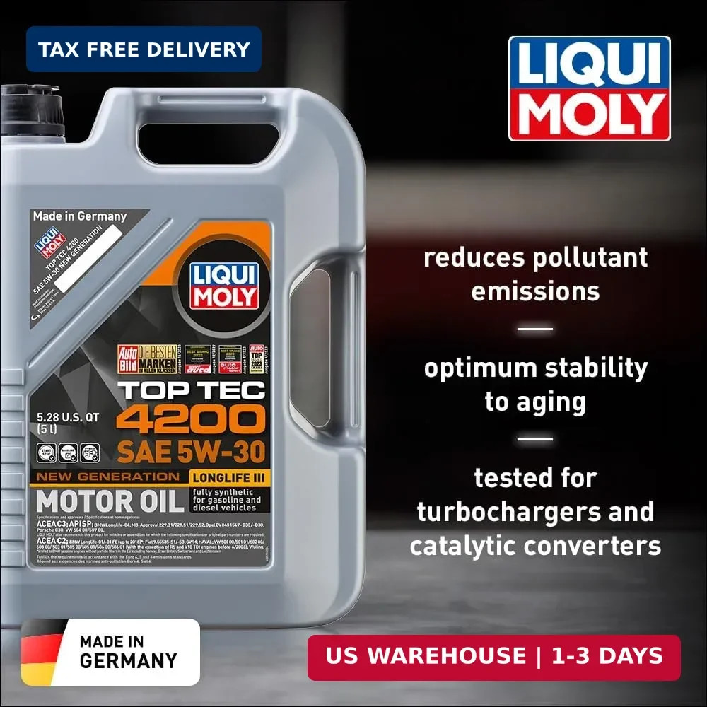 LIQUI MOLY Top Tec 4200 SAE 5W-30 New Generation | 5 L | Fully synthetic engine