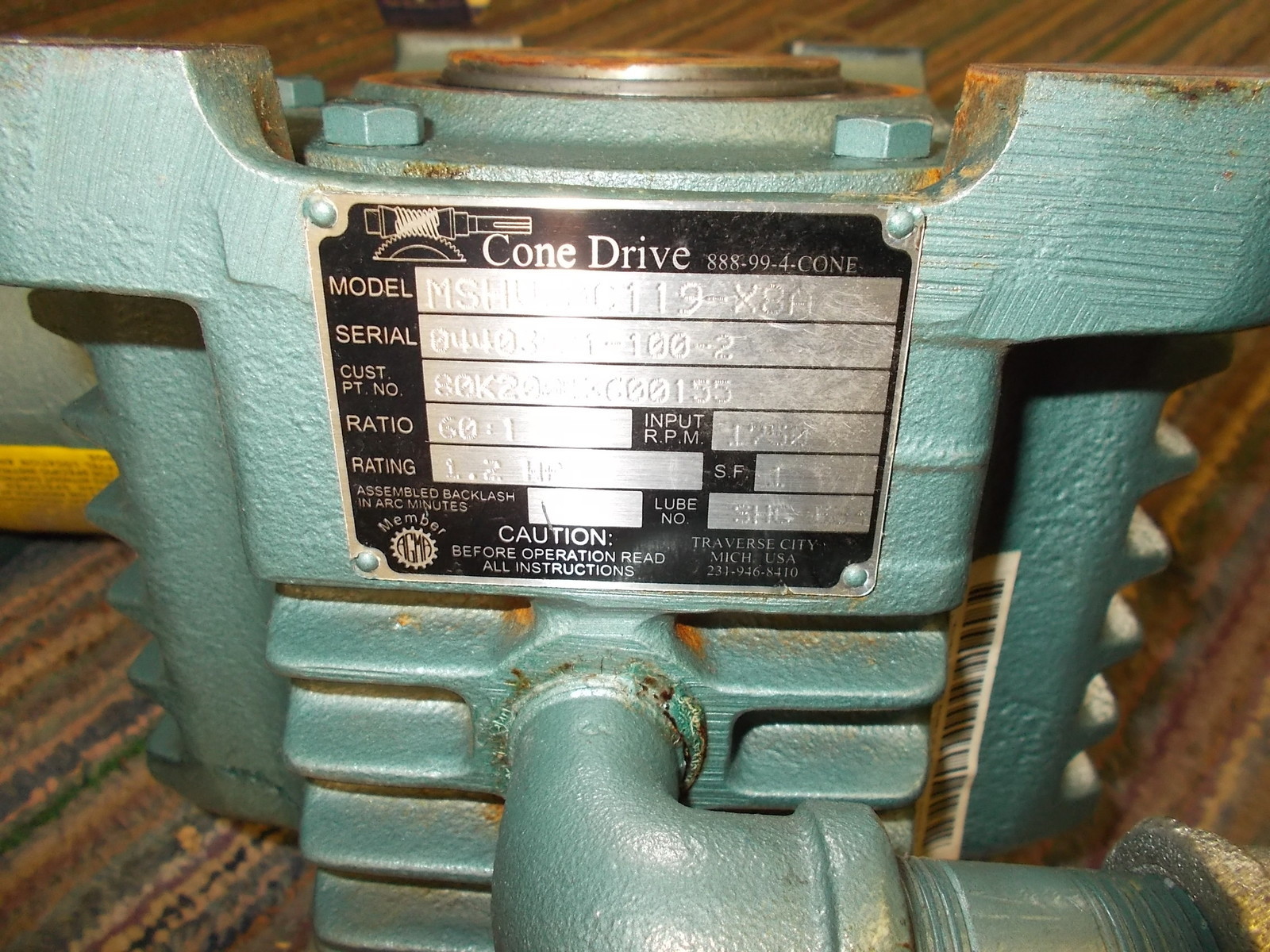 Cone Drive MSHV30C119-X8A Gear reducer 80K20043600155 *FREE SHIPPING*