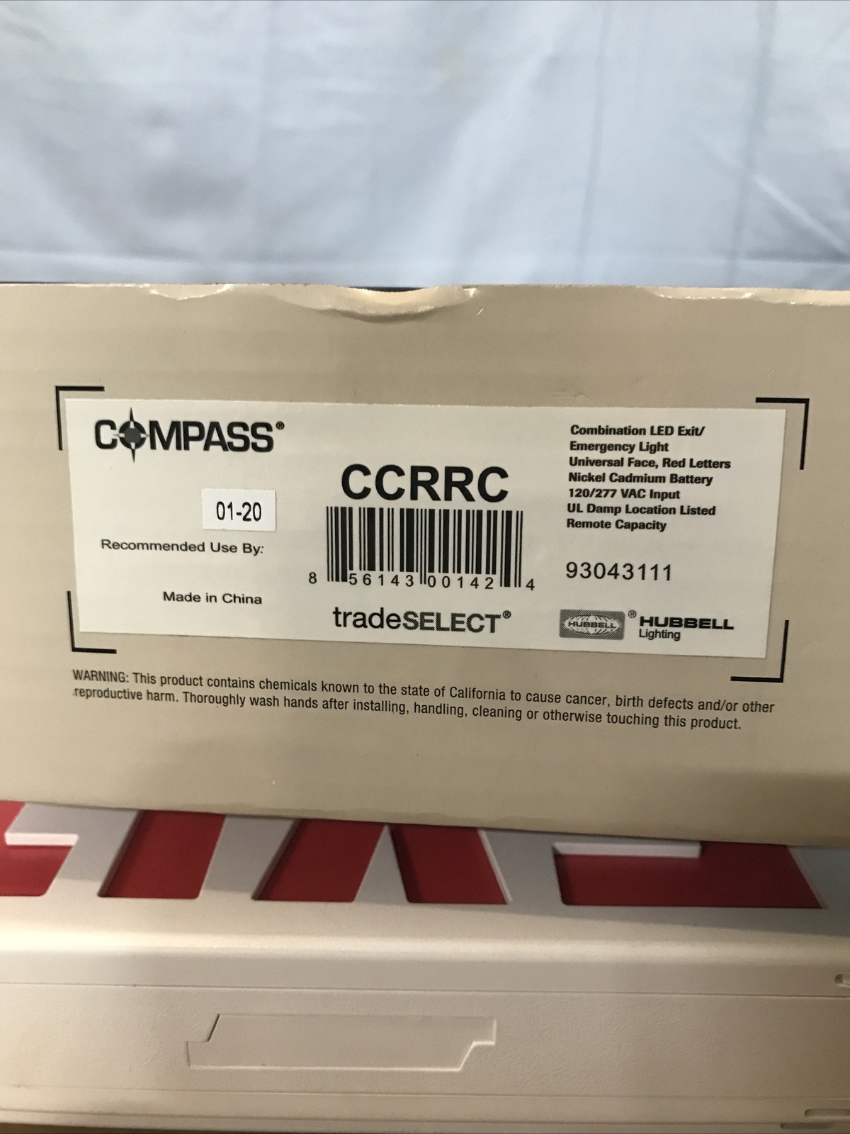 COMPASS CCRRC COMBINATION LED EXIT/EMERGENCY LIGHT 120/277V (NO BRACKET)