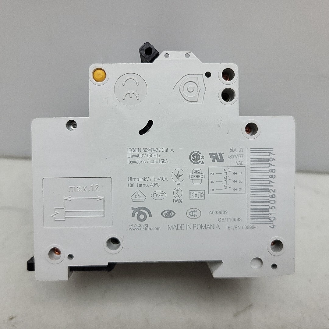 Eaton FAZ-C63/3 Moeller Miniature Circuit Breaker 63A Amp 15kA 3Pole 278879 New