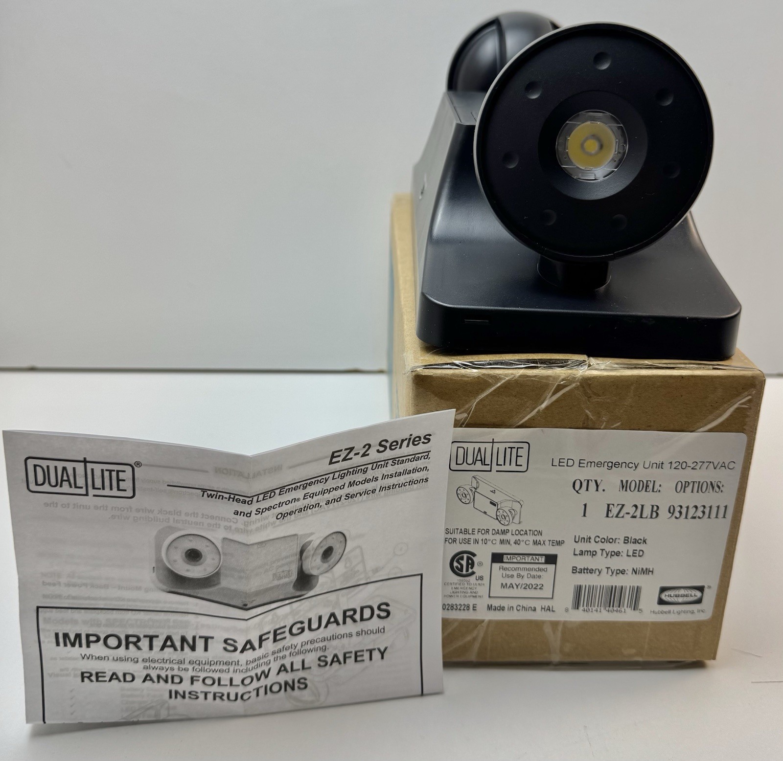 NEW Dual-Lite / Hubbell EZ-2LB / EZ-2L Black LED Emergency Unit 120-277VAC