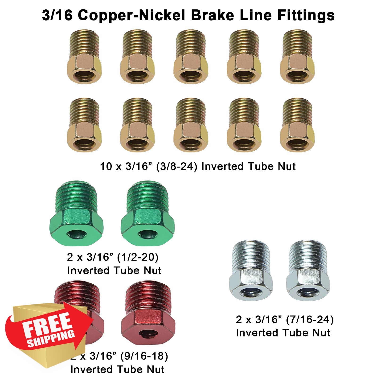 BSTIQUEUS 25ft 3/16 + 1/4 Copper Brake Line Kit