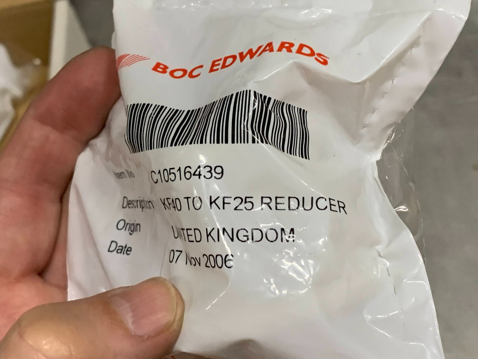 BOC Edwards KF40 to KF25 Reducer Aluminum P/N C10516439
