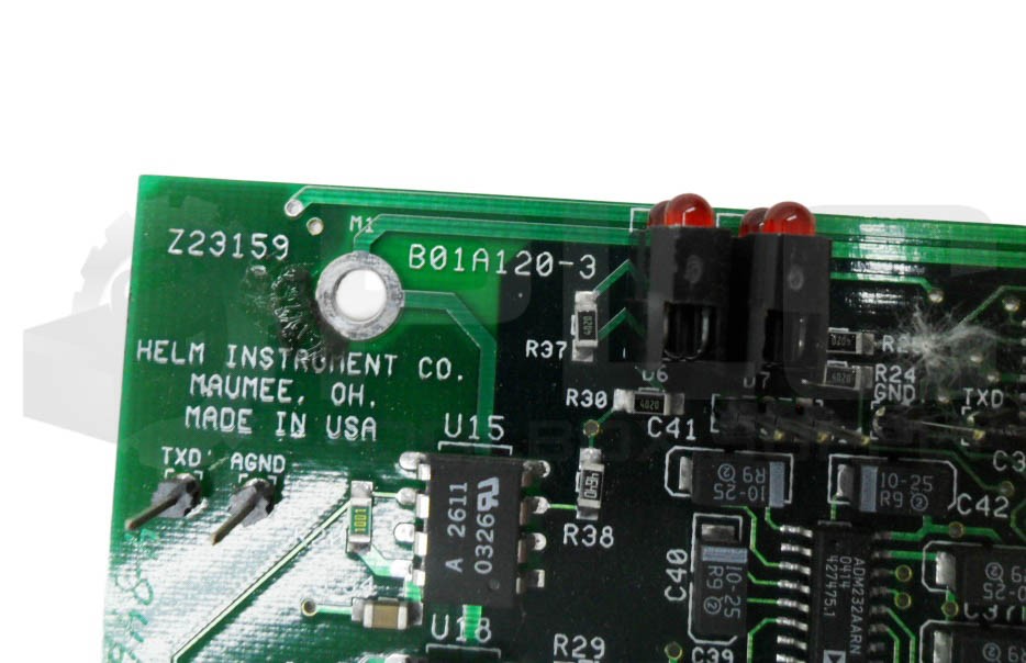 HELM INSTRUMENTS Z23159 CIRCUIT BOARD B01A120-3 W/ B95A507-2 BOARD Z23206