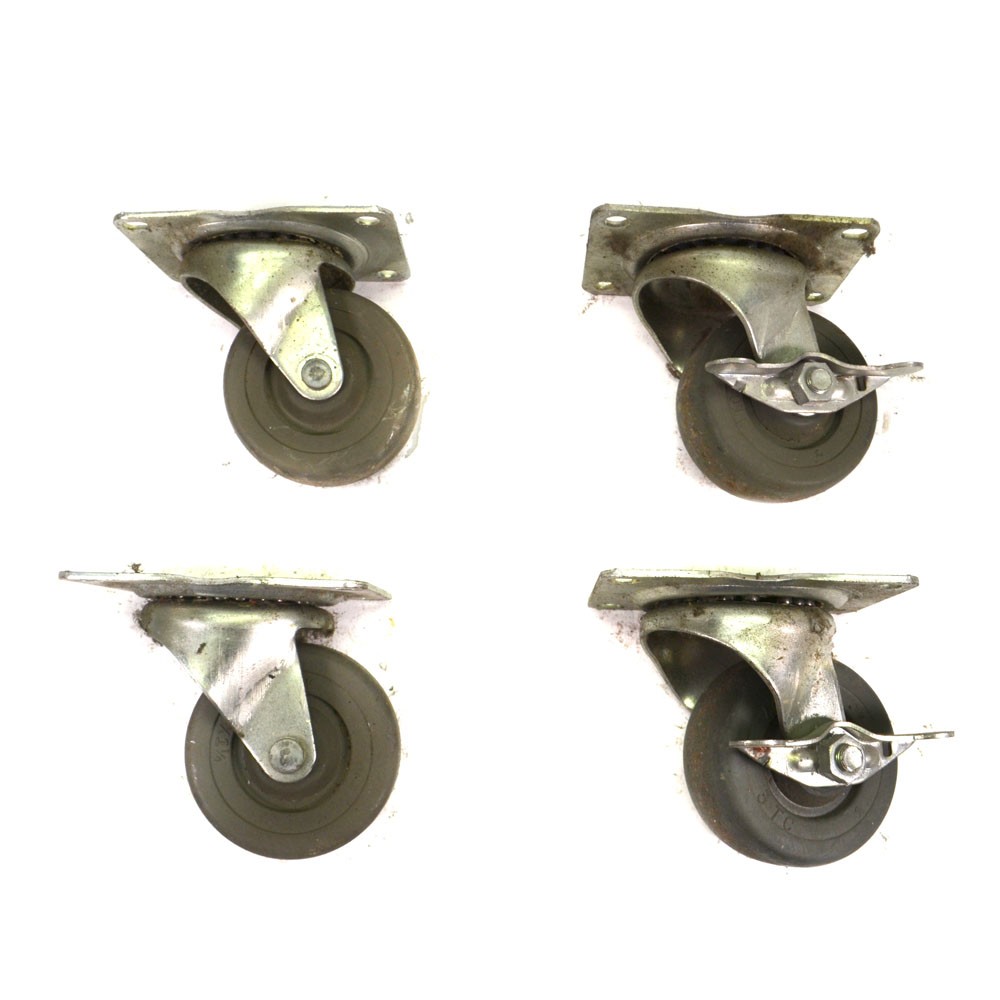 (Lot of 4) Faultless 100-3 Swivel Casters 3″ x 1.25″ Wheels Two Locking
