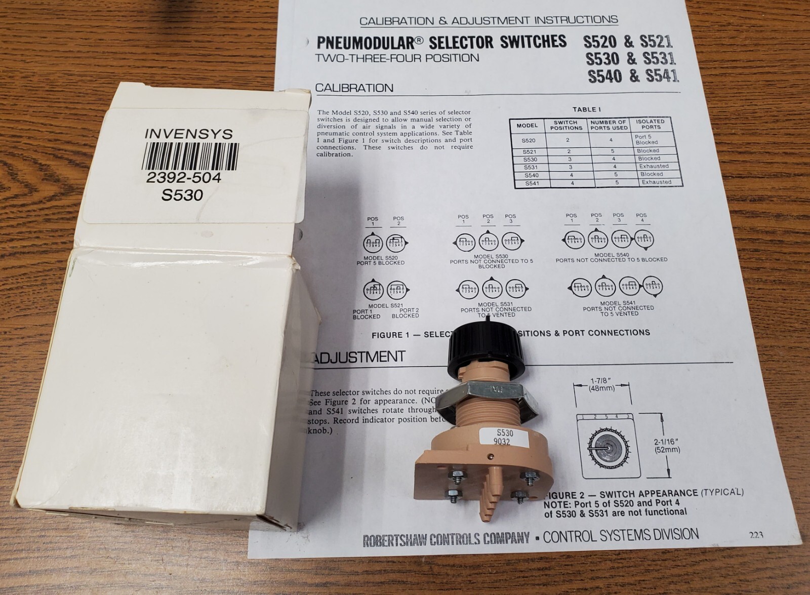 SCHNEIDER ELECTRIC pneumatic Switch Selector Relay S530 2392-504 ROBERTSHAW