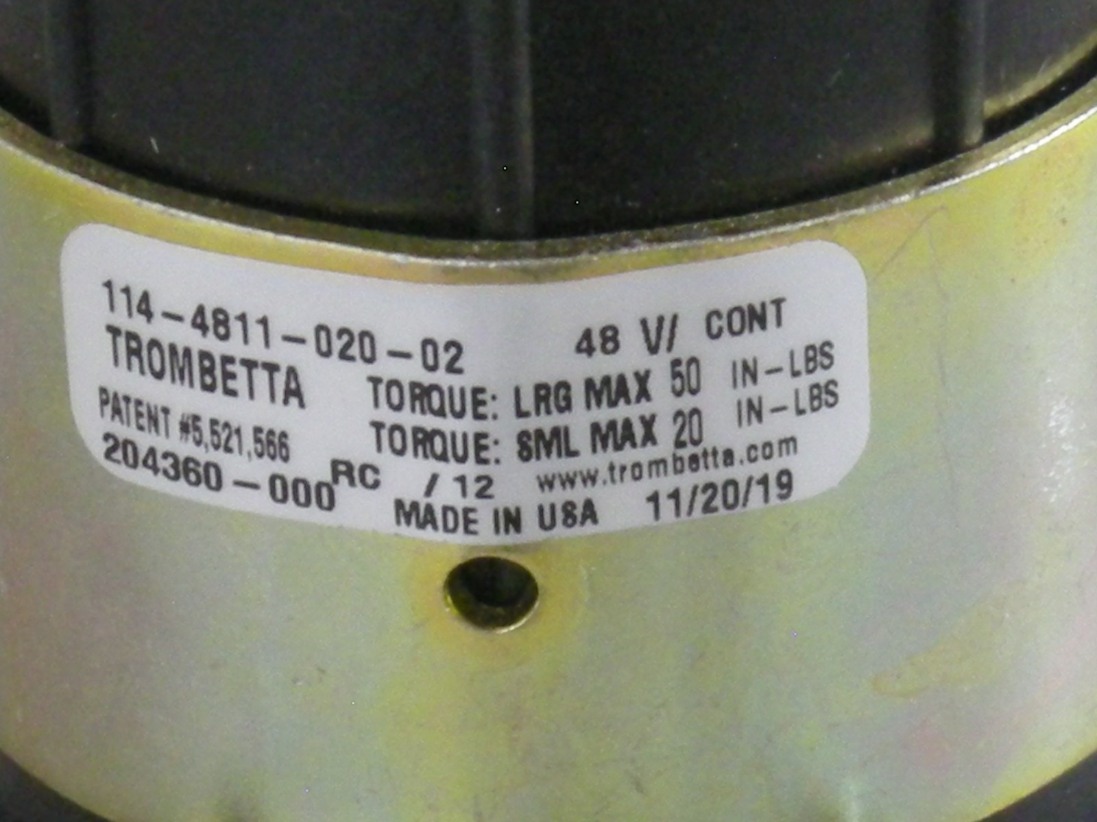 TROMBETTA 114-4811-020-02 SOLENOID CONTACTOR 48V