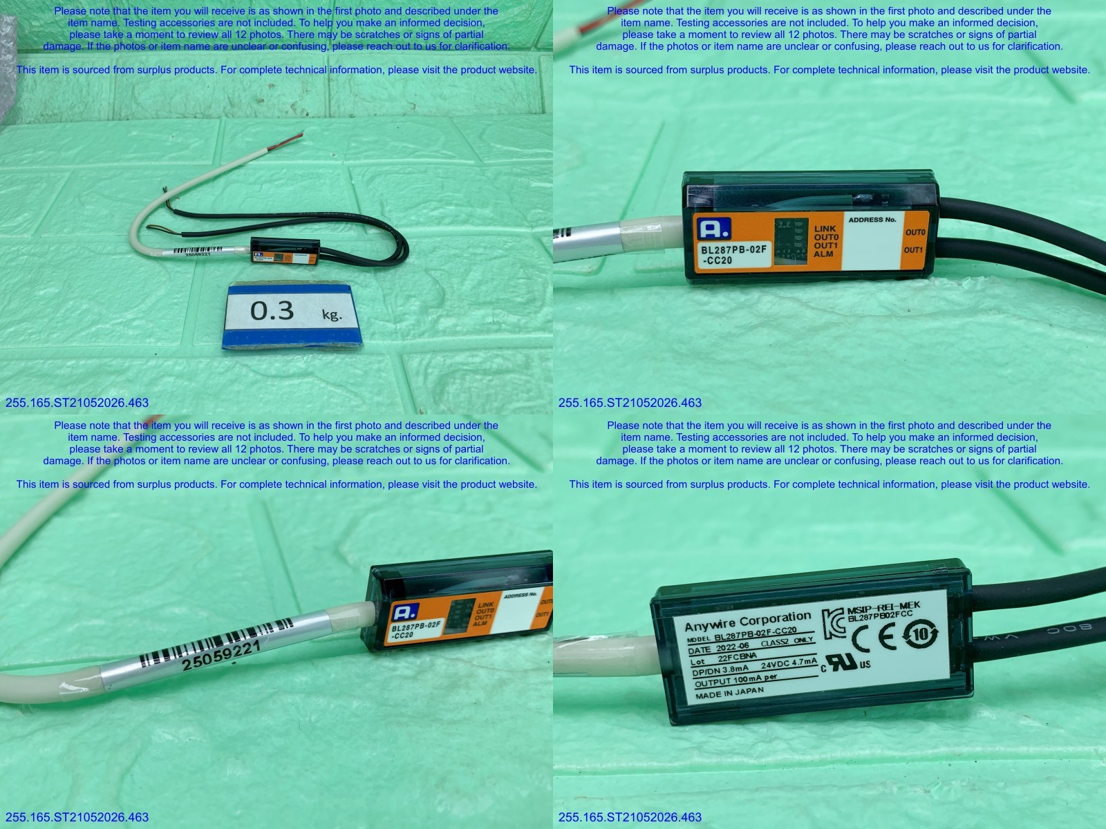 AnyWireASLINK BL287PB-02F-CC20 NEW missing Box Cable as in photos, sn:9221, DHL