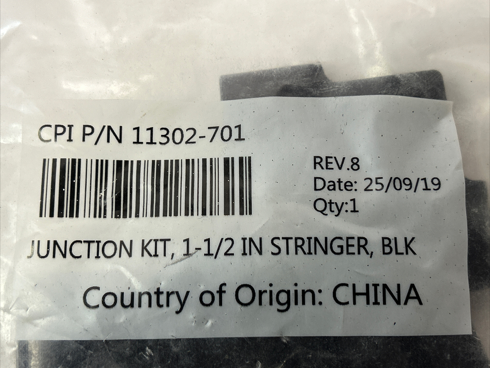 CHATSWORTH CPI JUNCTION KIT, 1-1/2 IN. STRINGER, BK, 11302-701, NEW IN PACKAGE