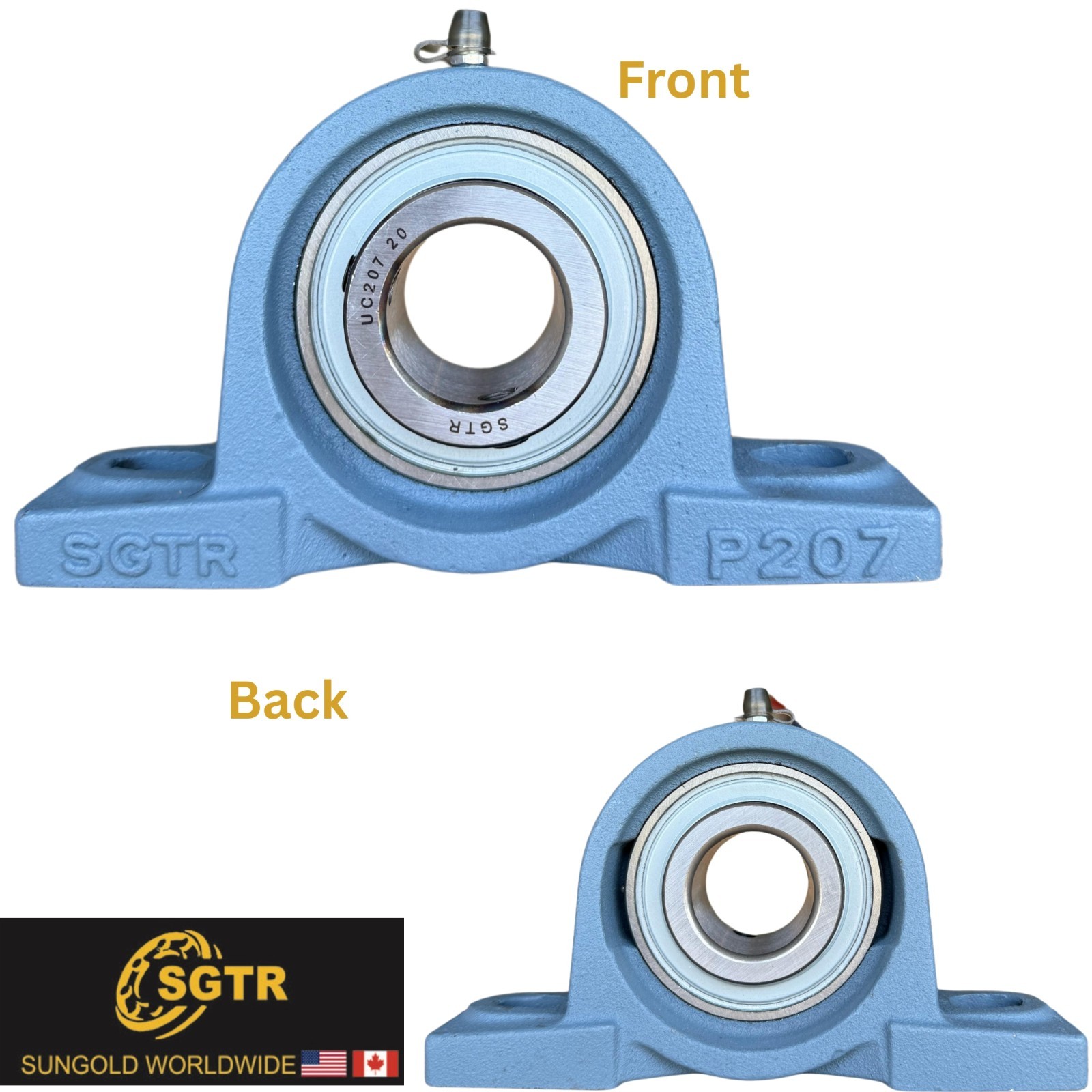 (2 Pack) Premium Heavy Duty UCP207-20 Pillow Block Bearing, 1-1/4 inch Bore.