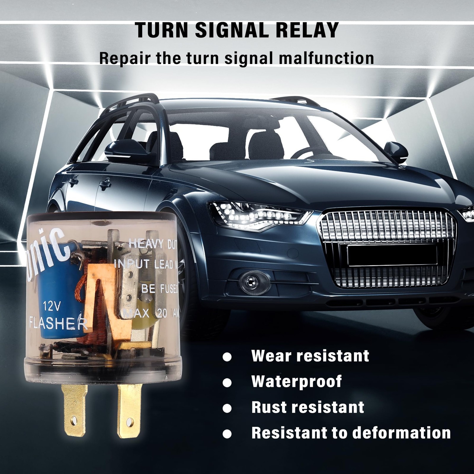 2PCS 12V Flasher Relay,Heavy Duty 2Pin Turn Signal Relay Only for Repairing H…