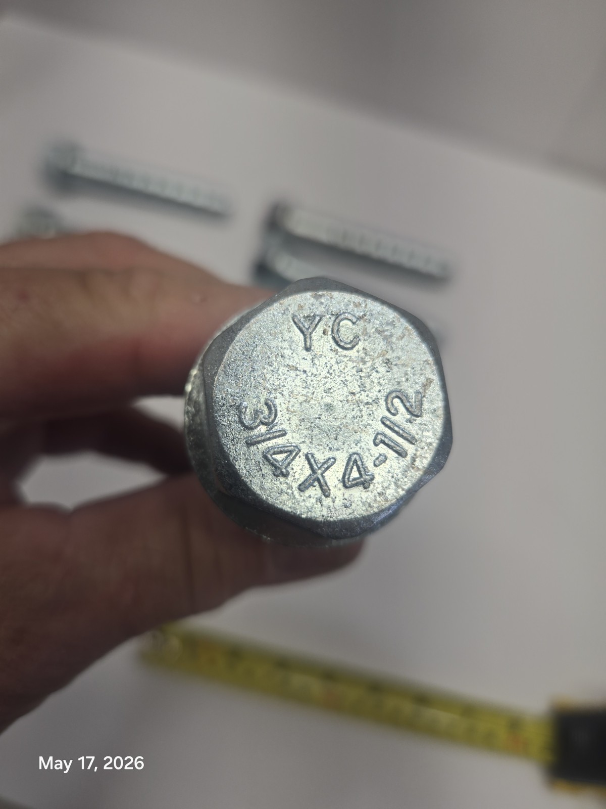Concrete Screw Anchors Zinc Plated 3/4″ x 4 1/2″ Case Hardened Hex Washer 8 PCs