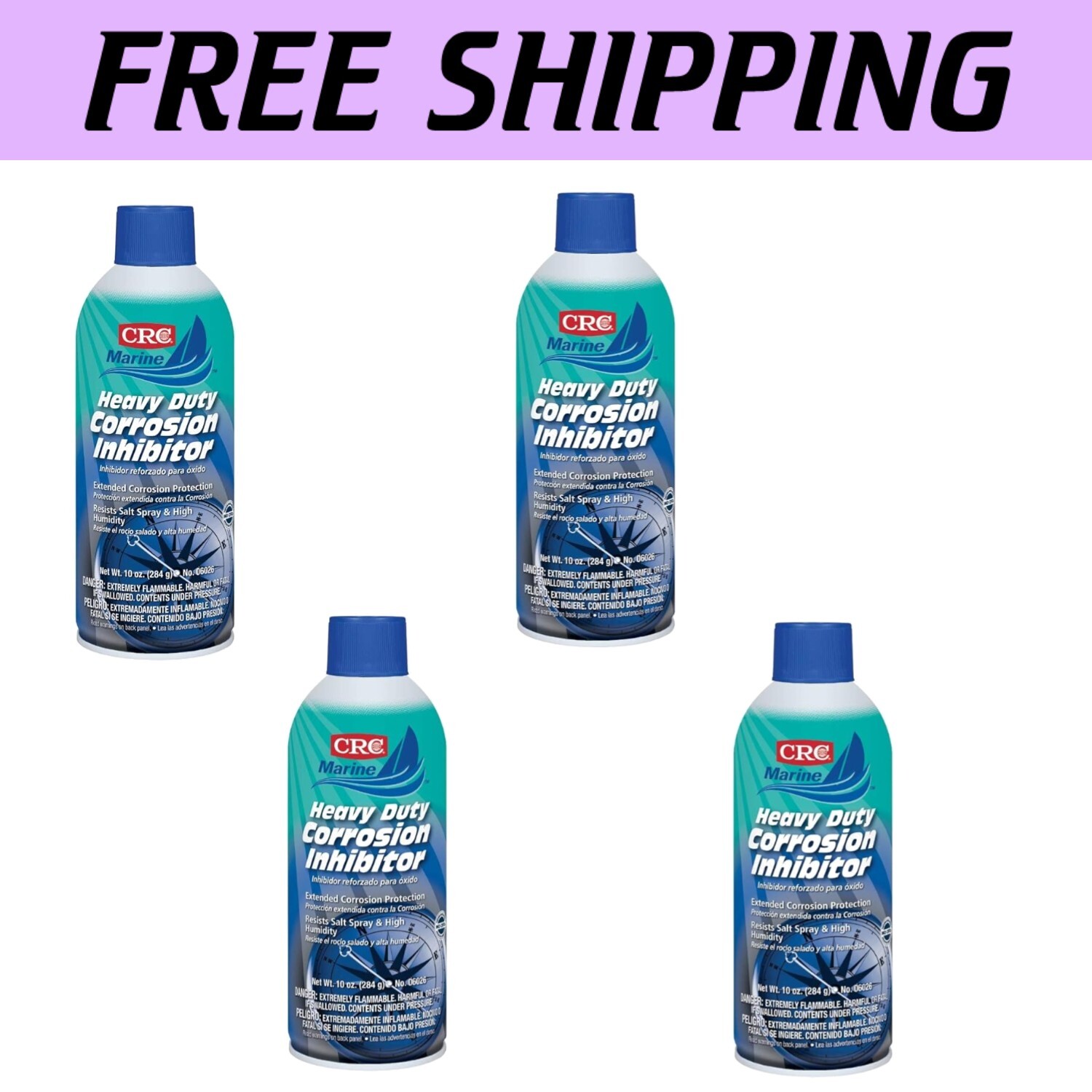 Heavy Duty Corrosion Inhibitor Spray – 10oz, 4 Pack for Industries & Marine