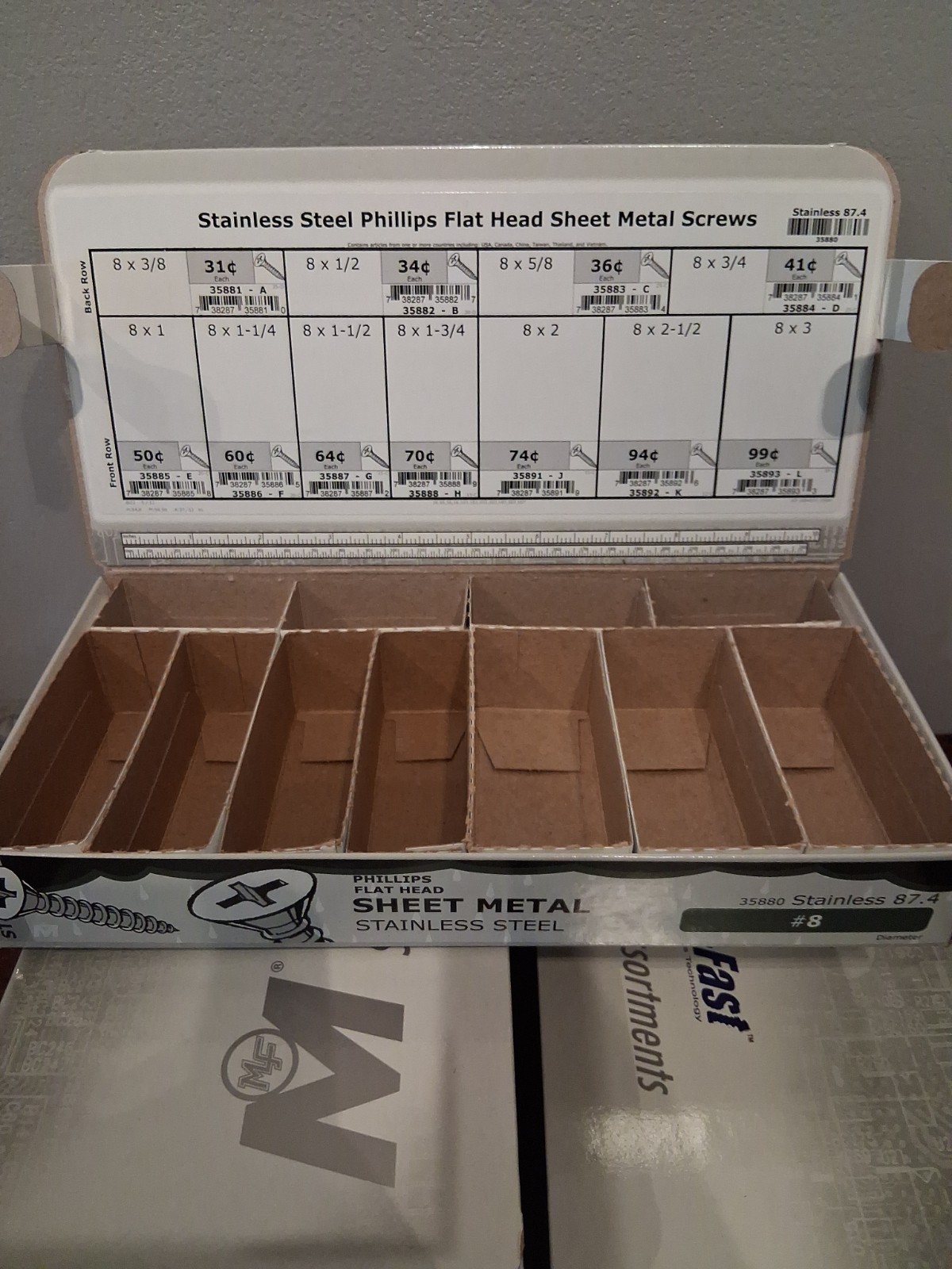 Midwest Fasteners Find It Fast **Empty** Stainless Steel Screw Assortment Boxes