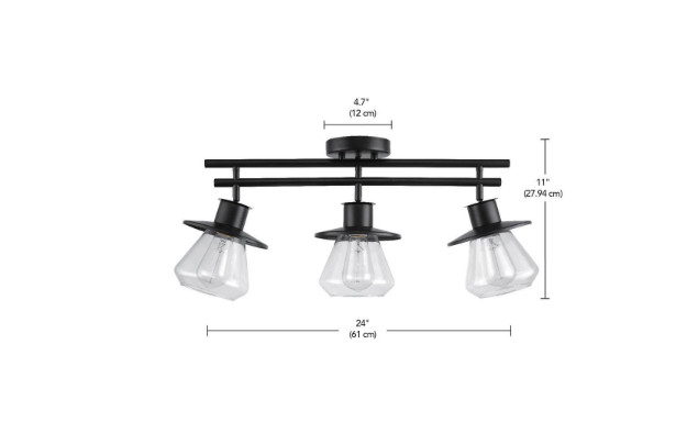 H B Redfield 2 Ft. 3-Light Track Dark Bronze Fixed Track Lighting Kit