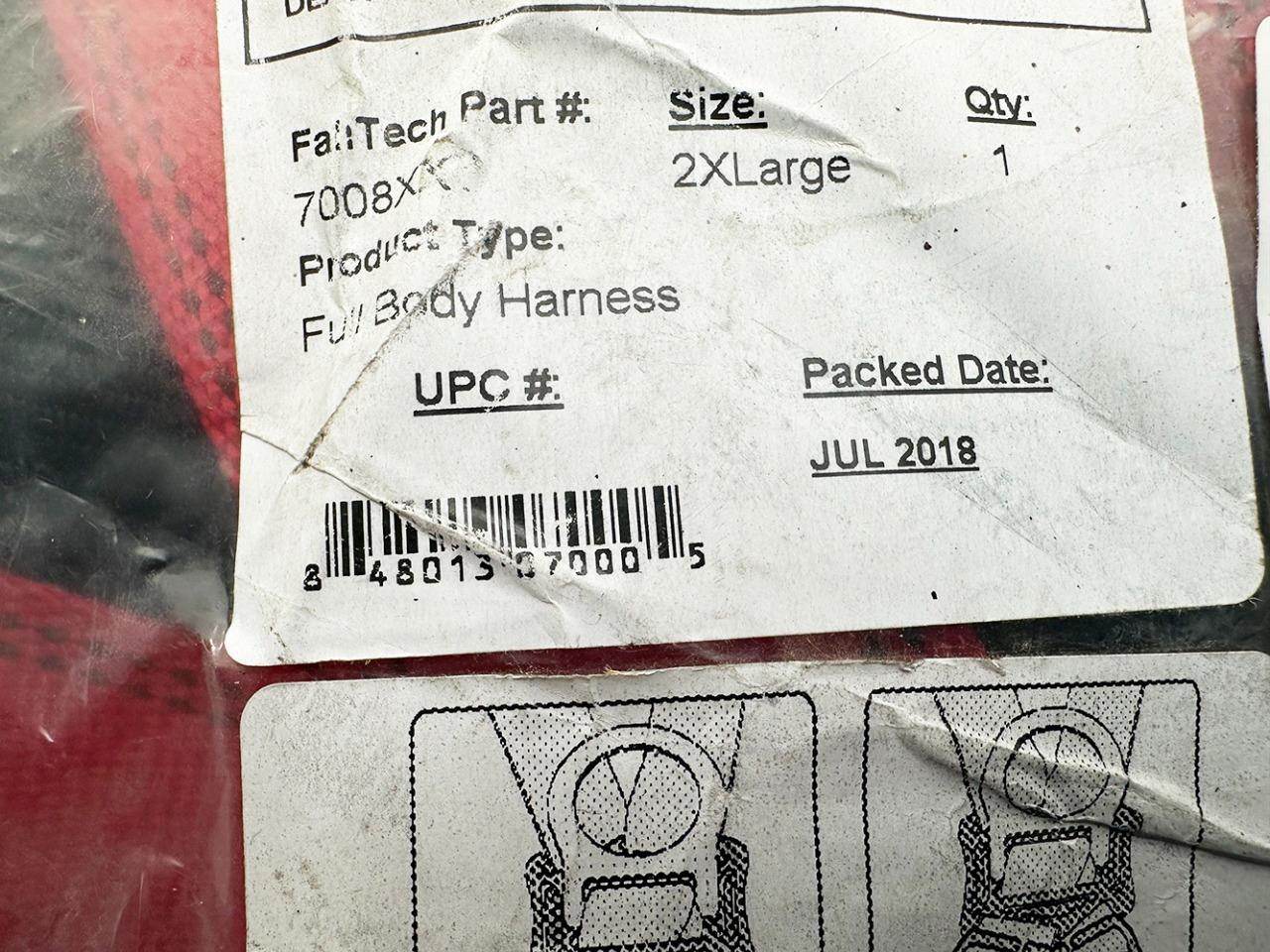 Falltech 7008XX Tradesman Plus Full Body Harness 2XL NEW FREE FAST SHIP