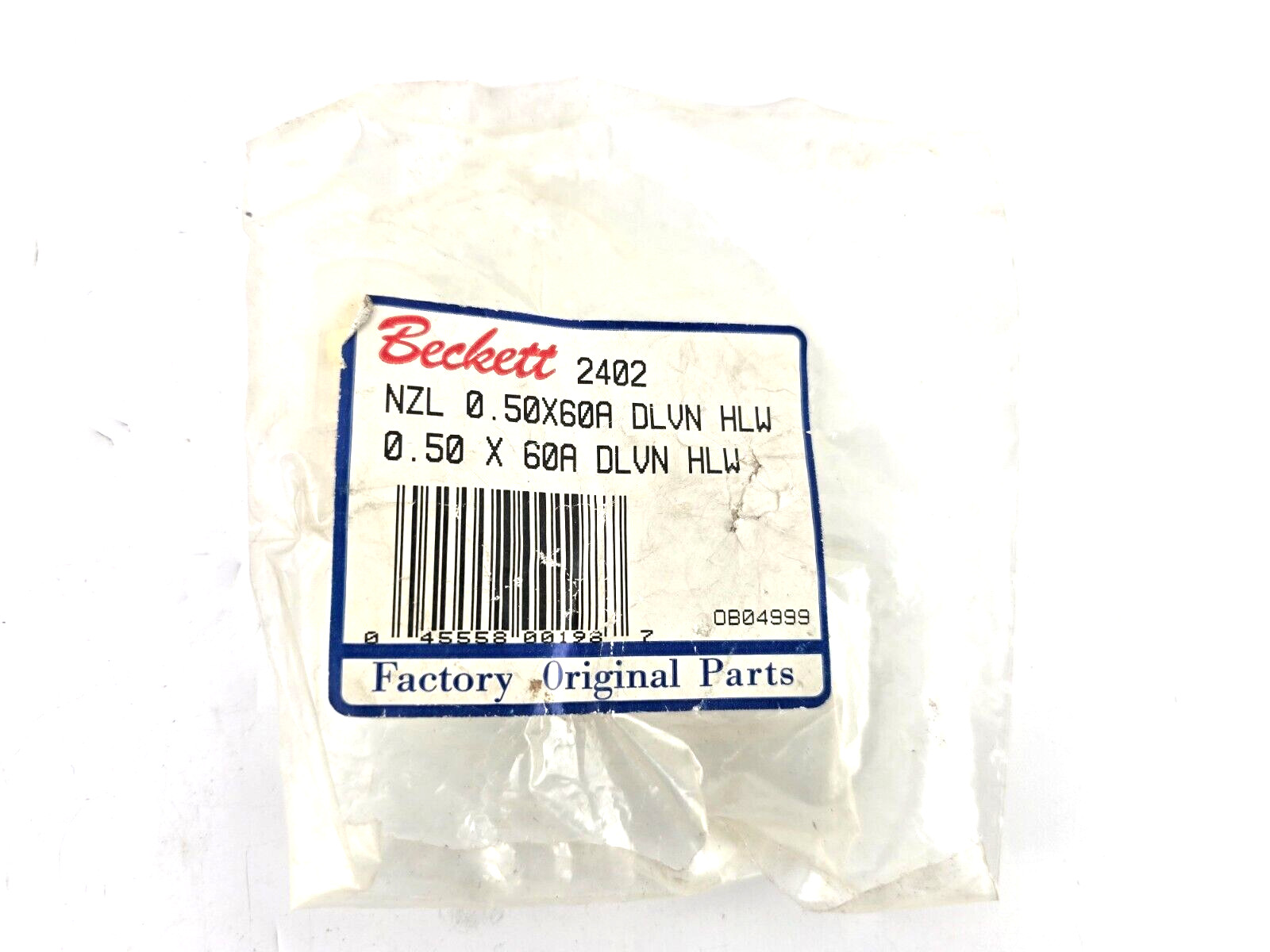 Beckett Nozzle 2402 NZL 0.50X60A DLVN HLW Delavan Hollow