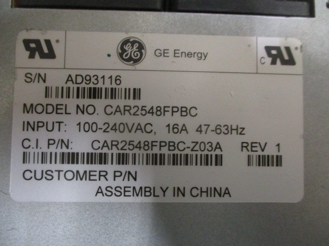 GE Energy CAR2548FPBC 2500W Front End Power Supply 48V Rectifier Module *Tested*