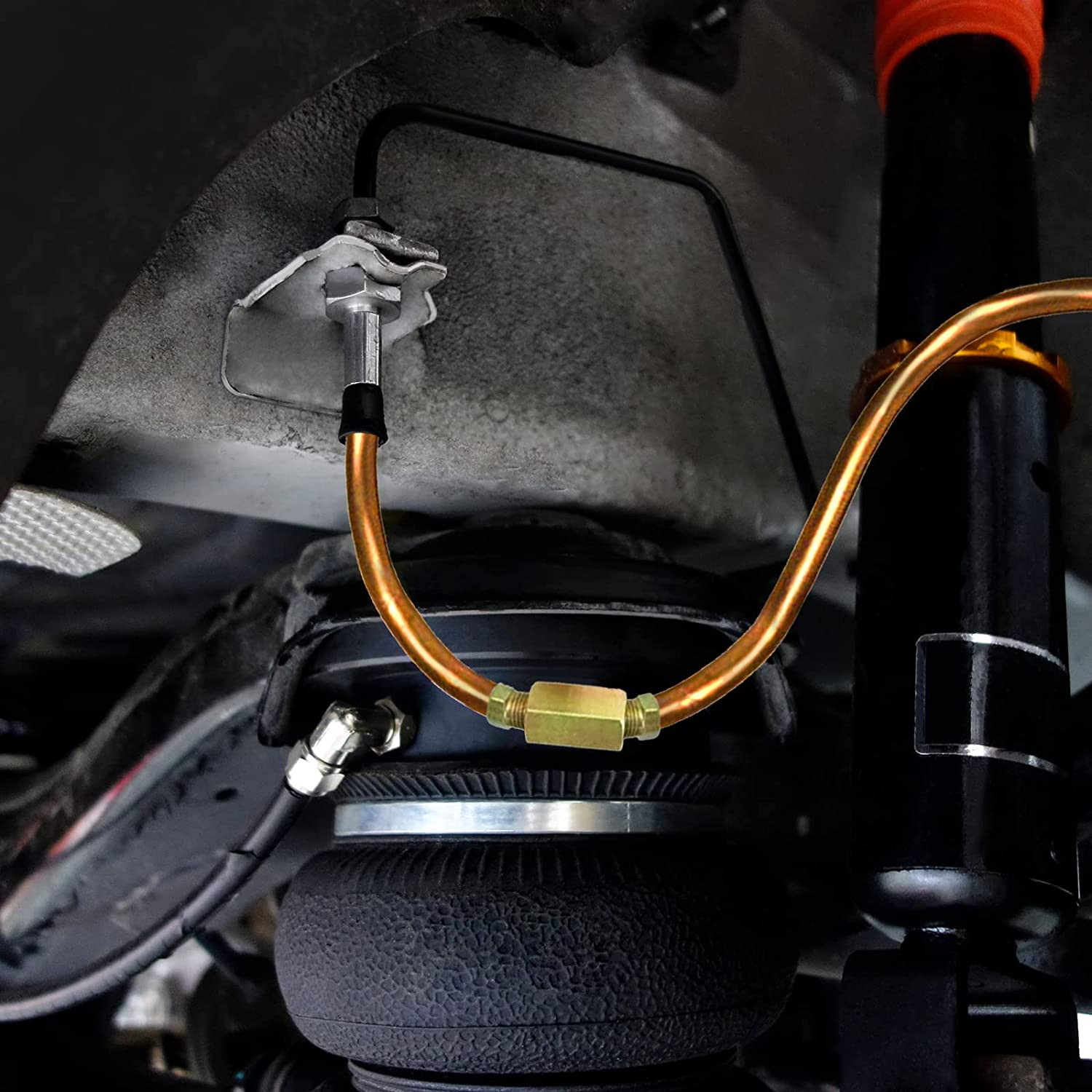 3/16 Inch Brake Line Kit – 25 Ft Copper Coated Braking Tubing + 16 Braking Fitti