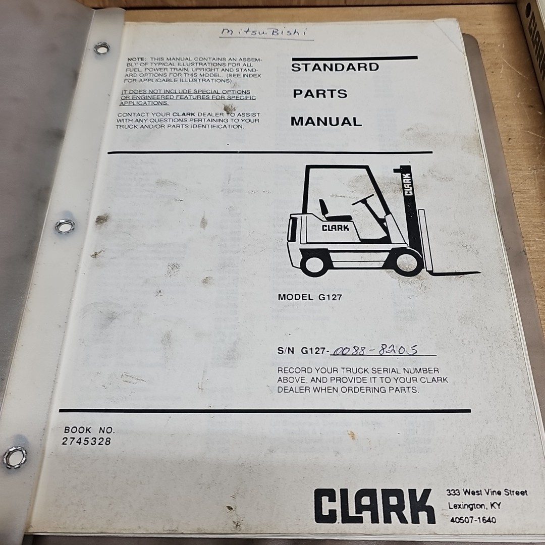 CLARK EQUIPMENT Service & Parts Manual SM547 G127 In Clark Binders VGC
